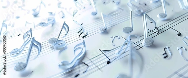 Fototapeta Musical notes 3d background.