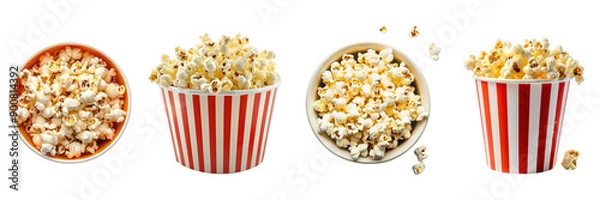 Fototapeta Set of Popcorn Isolated on a transparent background