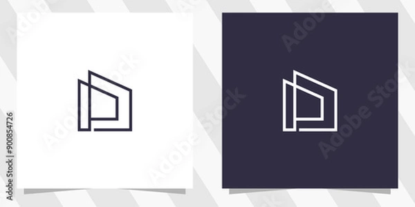 Fototapeta letter pd dp logo design vector