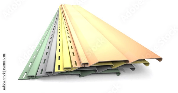 Obraz Plastic siding panels of different colors.