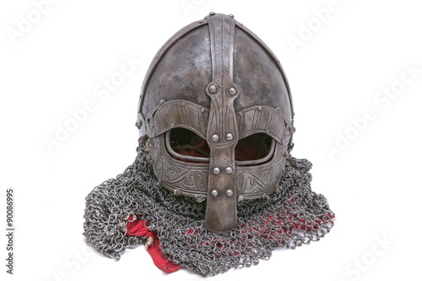 Obraz Viking helmet on a white background