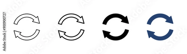 Fototapeta Refresh icon set. Reload icon vector. Update icon.