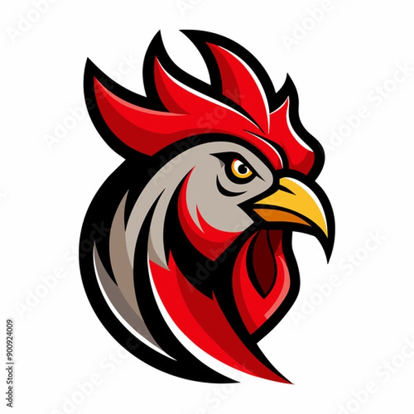 Fototapeta Hen or chicken head vector illustration 