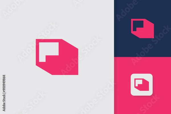 Obraz letter p block logo design vector template