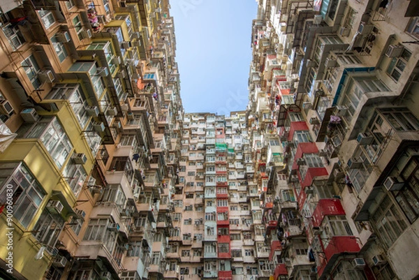 Fototapeta The Monster Building is a group of five connected buildings on King's Road,Quarry Bay, Hong Kong.It is a popular location for photography and has been used as inspiration for several filming locations