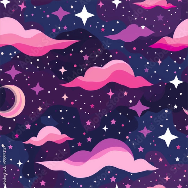 Fototapeta seamless galaxy background