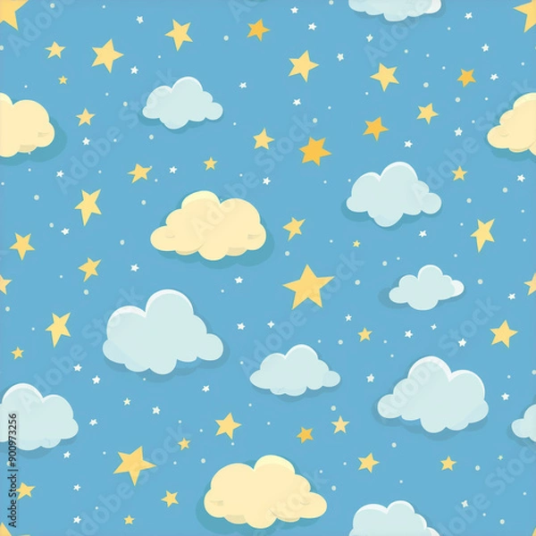 Fototapeta seamless background with clouds