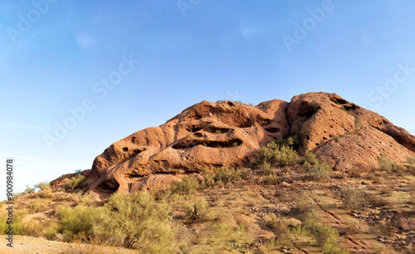Fototapeta Red sandstone formation within Papago Park