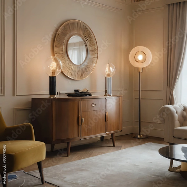 Fototapeta a living room with a couch