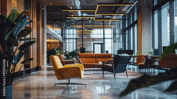 Obraz Modern office interior with comfortable armchair