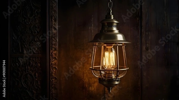 Obraz old lantern on dark background
