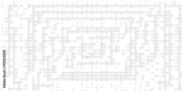 Fototapeta Abstract white triangle background with squares lines geometric texture background.