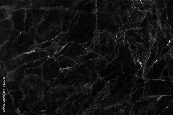 Obraz Black marble texture abstract background pattern with high resolution.