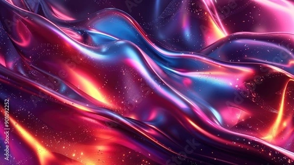 Fototapeta Shiny, holographic textures in an abstract design