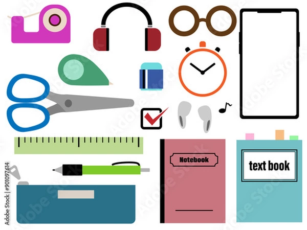 Obraz 文房具のイラスト
