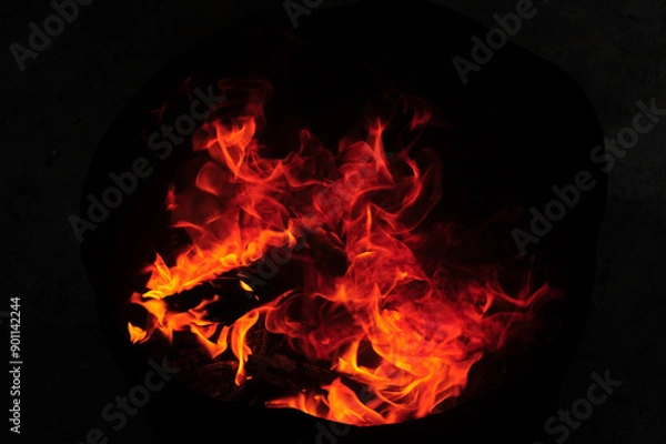 Obraz burning fire in the dark