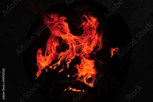 Obraz burning fire in the dark