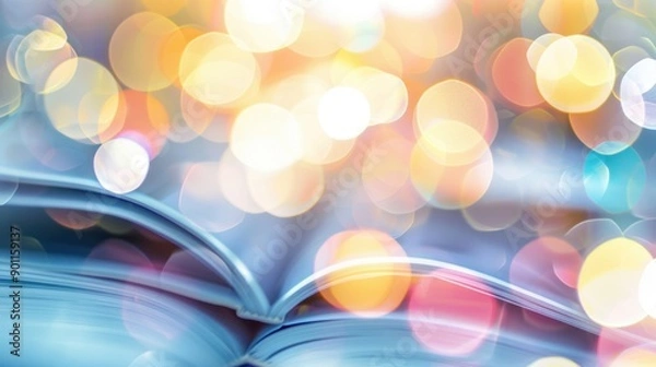 Fototapeta A vibrant bokeh background creates a unique atmosphere for browsing virtual course catalogs