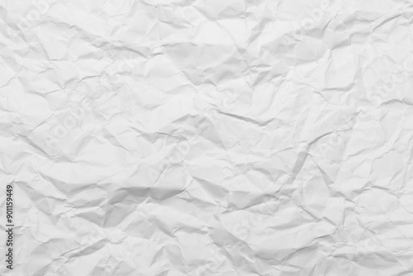 Fototapeta White Paper Texture background. Crumpled white paper abstract shape background with space paper recycle for text