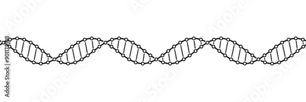 Obraz Seamless tileable illustration of a DNA molecule double helix fragment