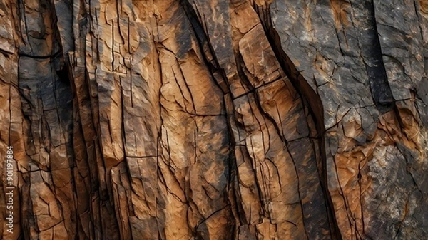 Fototapeta Rugged Mountain Cliff Texture in Natural Light AI Generated