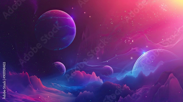 Fototapeta Minimalist Interstellar Abstract Background AI Generative