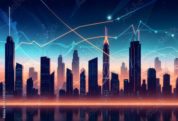 Obraz High-Tech Metropolis at Night