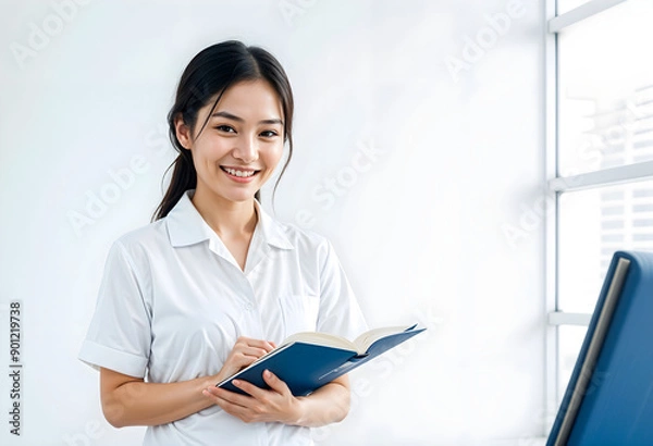 Obraz East Asian Woman with Book