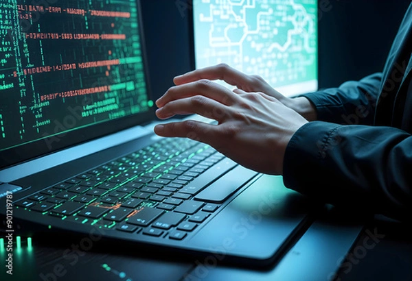 Obraz Cybersecurity Programmer at Work