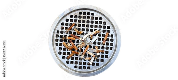 Fototapeta Cigarettes discarded in garbage dumps are harmful to the health of smokers