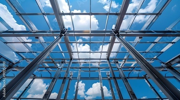 Fototapeta Modern Architectural Framework with Clear Sky View