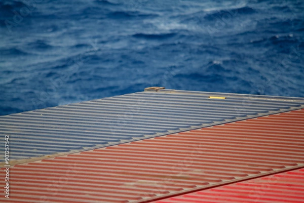 Obraz Closeup view of corner casting of a shipping container