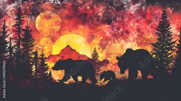 Fototapeta bear, animal, brown, grizzly, brown bear, wild, mammal, wildlife, nature, fur, zoo, predator, ursus arctos, alaska, forest, portrait, big, animals, dangerous, ursus, danger