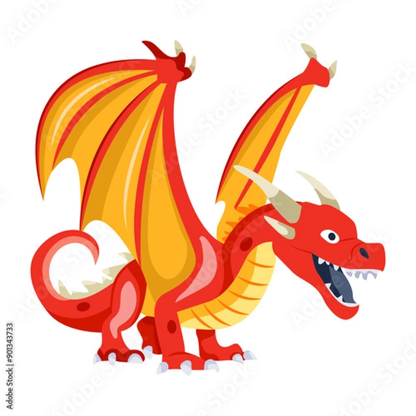 Obraz Dagon growls vector designed in flat style 

