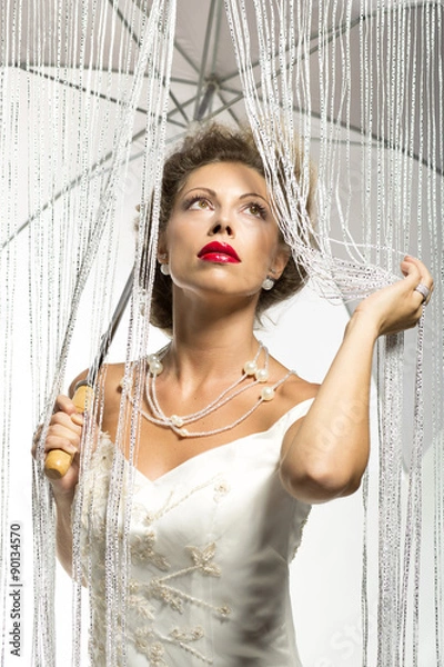 Obraz Bride and umbrella