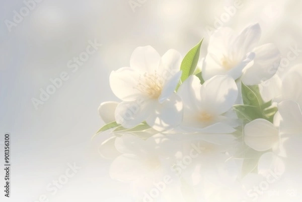 Fototapeta White flower, spring background
