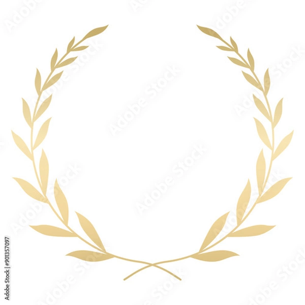 Obraz Winner Golden Wreath leaves ornament, vector graphic, transparent background