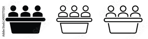 Fototapeta Jury group committee icon set. Council meeting signs. Vector group meeting icons
