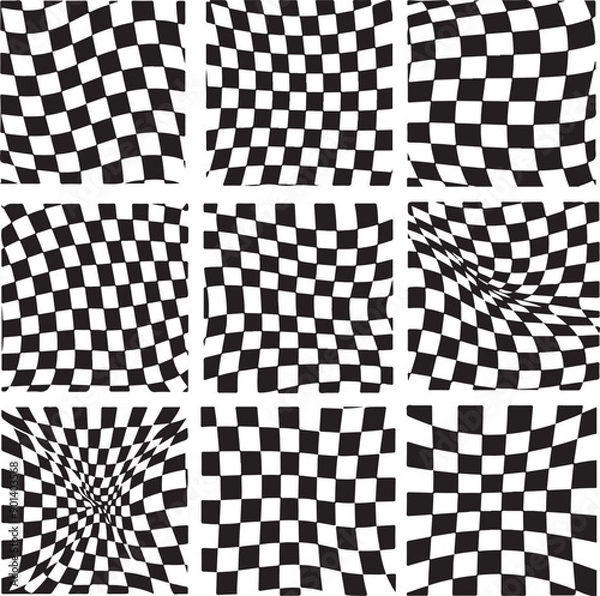 Obraz Distorted Checkered Pattern Collection