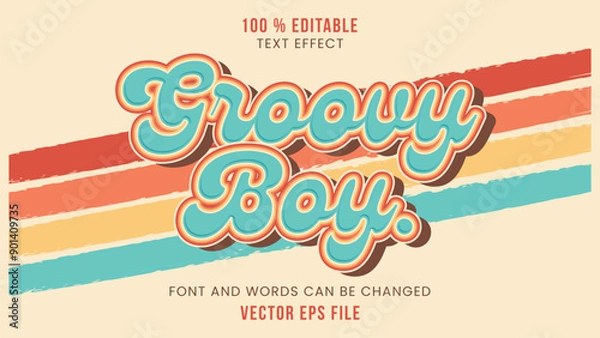 Fototapeta editable text effect with 3D retro and playful style