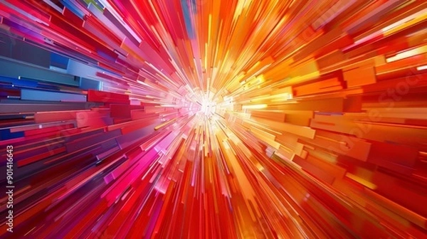 Fototapeta Abstract starburst patterns with vibrant colors and dynamic designs