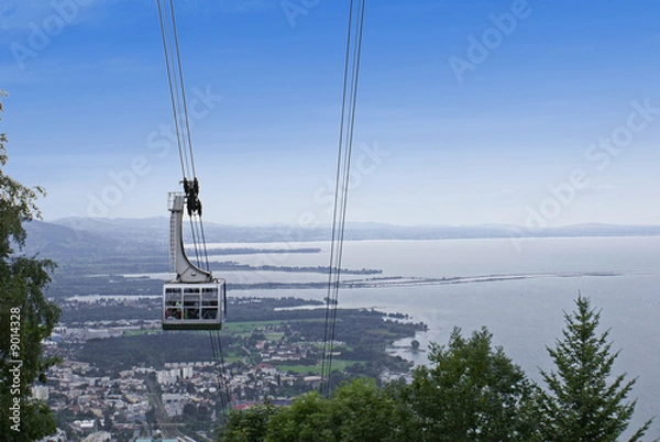 Obraz Bergbahn mit Blick auf den Bodensee