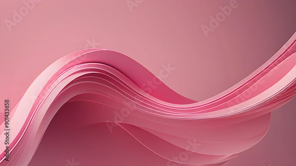 Obraz pink 3d waves with a pink background, banner poster backdrop design, empty space for text, header