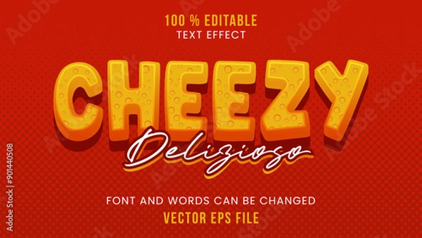 Obraz Editable text effect with playful cheese style