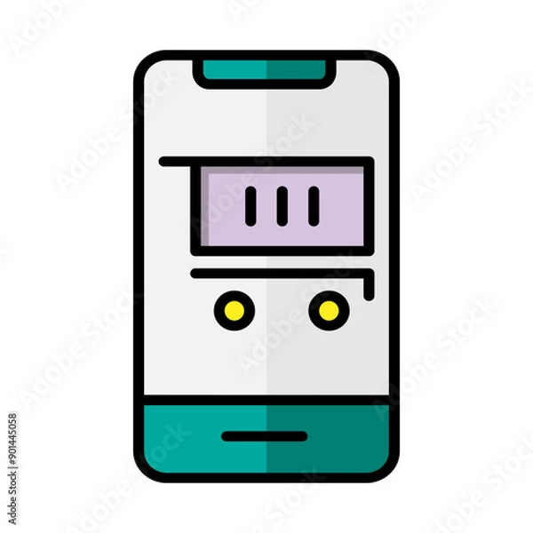 Fototapeta Empty cart flat icon. online shop, store, commerce. suitable for interfaces, websites, UI and mobile applications.