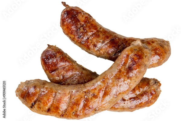 Obraz Three grilled meat sausages