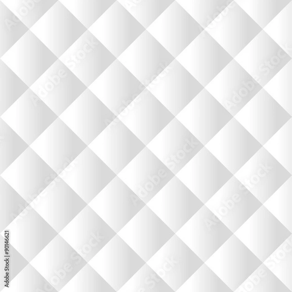Fototapeta Seamless white padded upholstery vector pattern texture