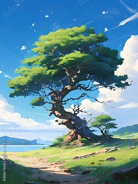 Fototapeta landscape with tree