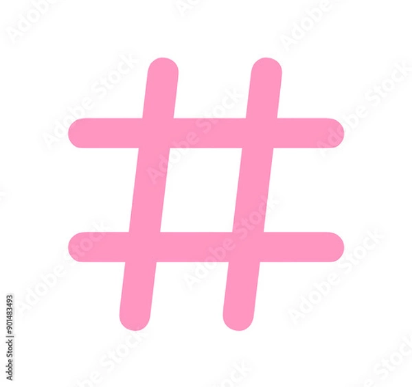 Fototapeta シンプルなピンク色のハッシュタグ