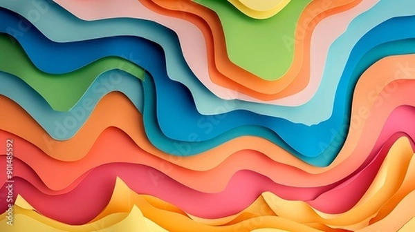 Fototapeta Abstract Colorful Paper Waves